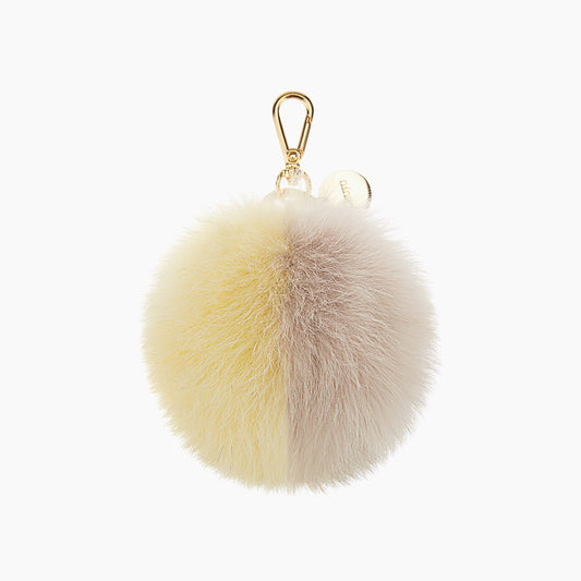 FOX TWO-TONE POMPOM (LEMON-QUINOA)