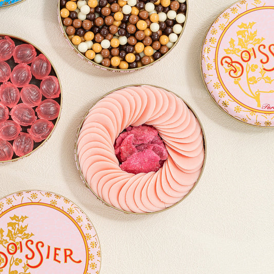 Pétales de Chocolat et Fleurs Cristallisées Rose(캔디드 로즈 꽃잎 초콜릿)