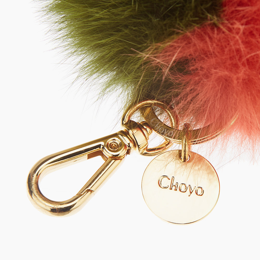 FOX TWO-TONE POMPOM (CANOPEE-ROUGE)