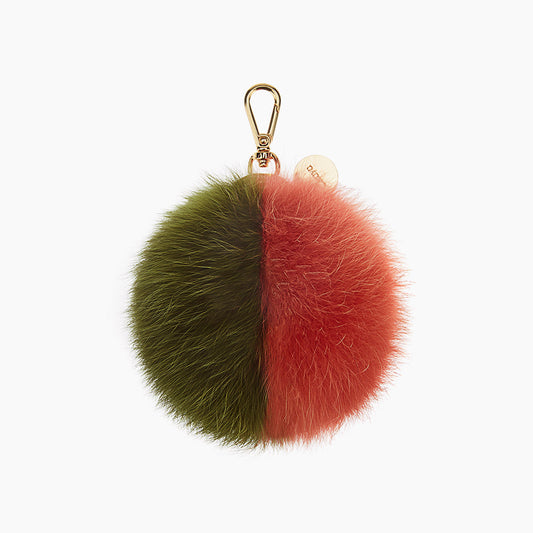 FOX TWO-TONE POMPOM (CANOPEE-ROUGE)