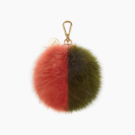 FOX TWO-TONE POMPOM (CANOPEE-ROUGE)