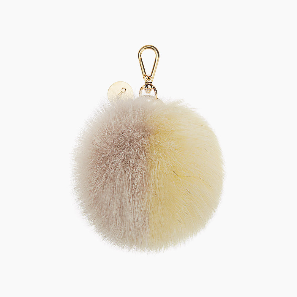 FOX TWO-TONE POMPOM (LEMON-QUINOA)